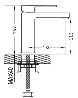 Смеситель для раковины Shevanik S9601T оружейная сталь